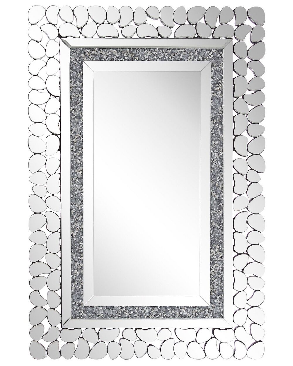 Wall Mirror PABU 60 cm 90 cm Silver