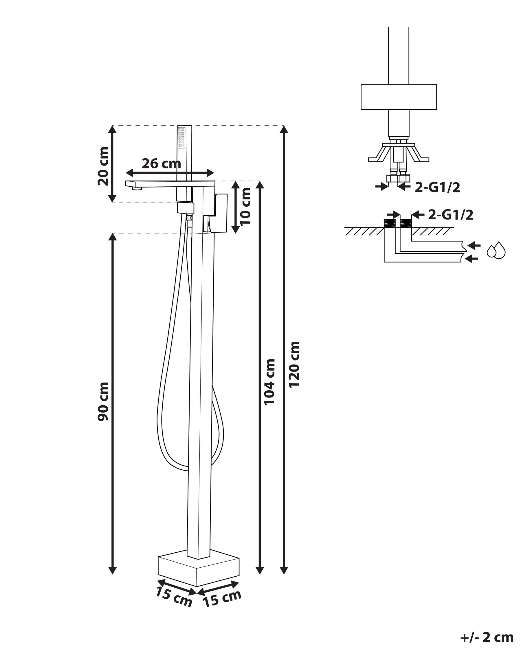 Freestanding Bathtub Faucet DELLA Silver_786435