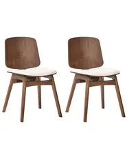 Set di 2 sedie da pranzo CHARLESTON Legno Marrone/Beige chiaro_1071158