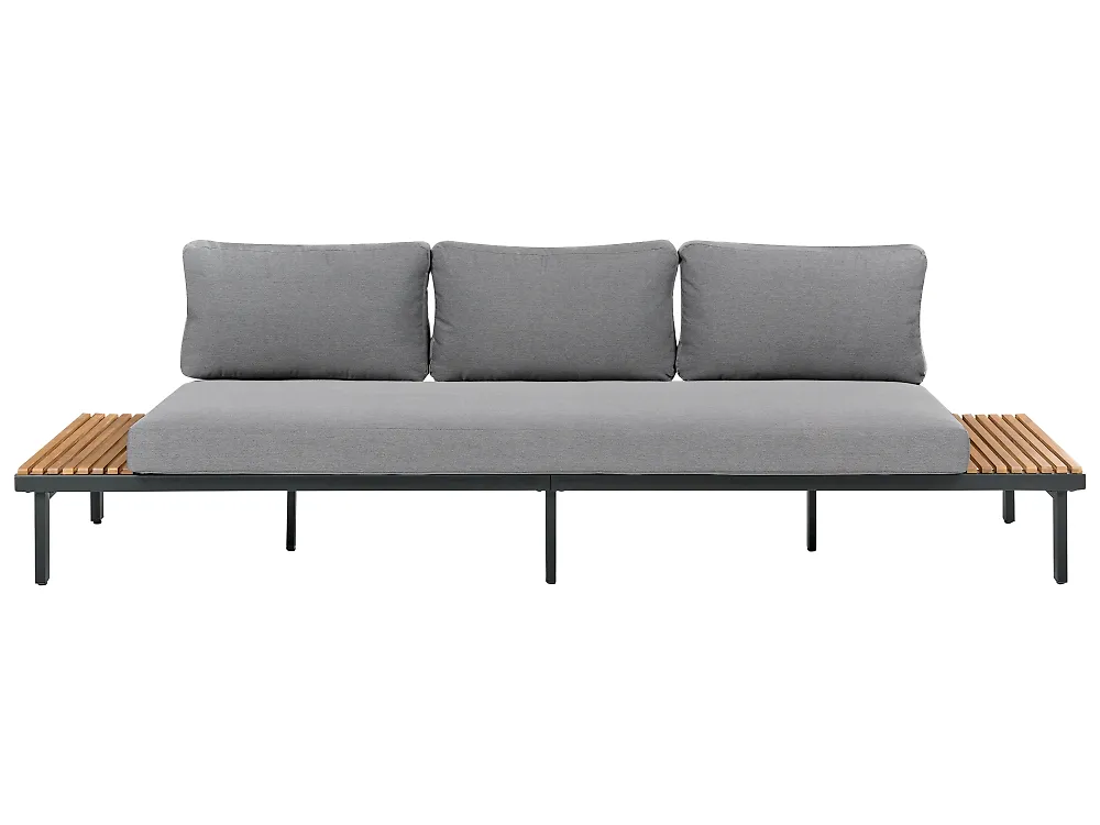 Garden Sofa 3 Seater FIVIZZANO Acacia Wood Dark Grey