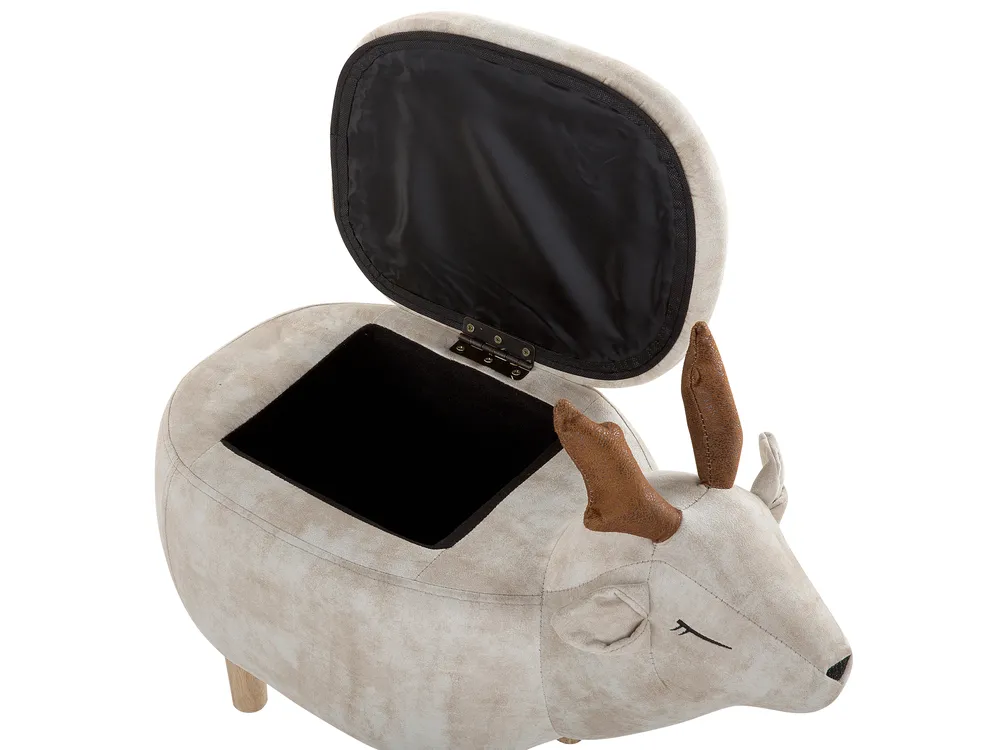 Pufa zwierzak ze schowkiem REINDEER Renifer Beżowy_750685