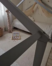 Kids Bed House Pine Wood ORLU 90 x 200 cm (EU Single) Grey_1001403