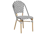 Set da pranzo da giardino 4 posti RIFREDDO Rattan sintetico (PE) Nero/Bianco_990499