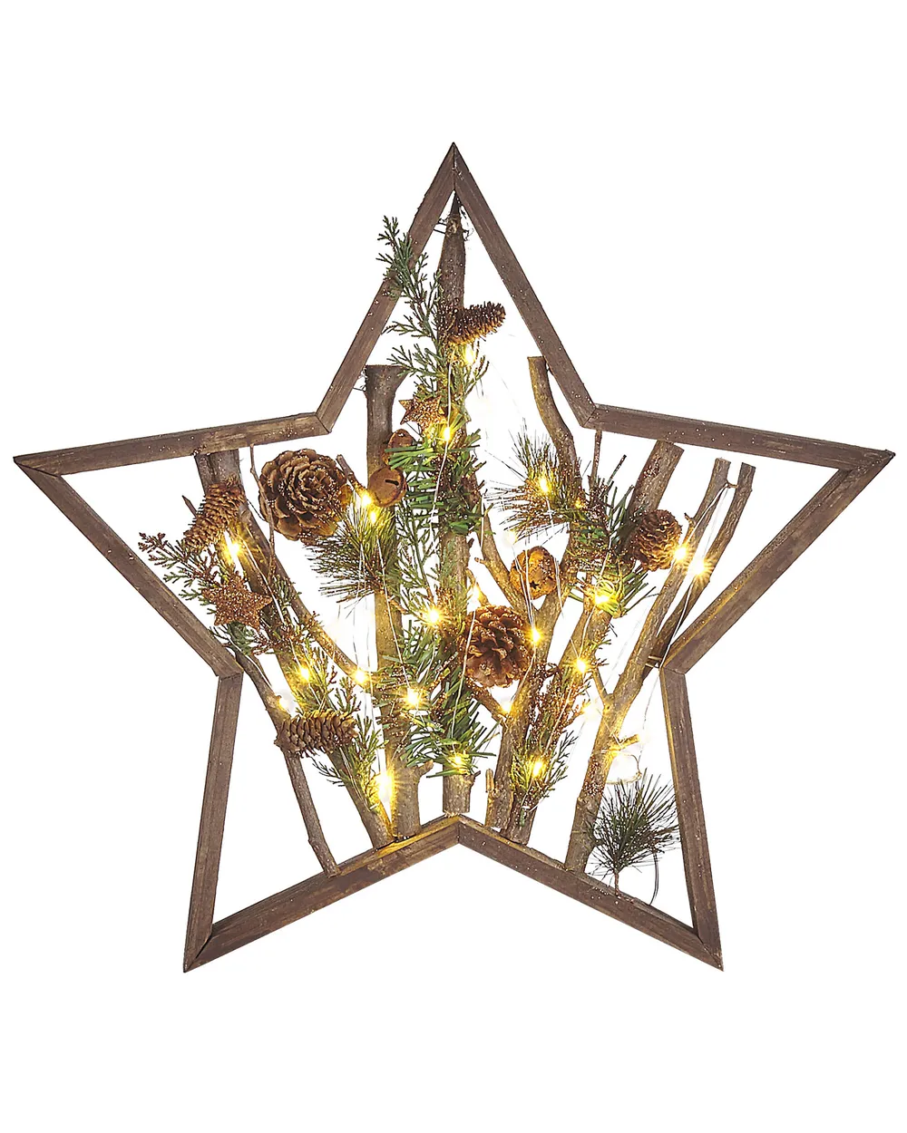 Christmas Decoration LED DOKKA 46 cm Star Brown