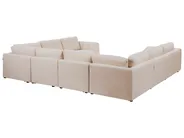 Modular U-Shape Sofa 8 Seater KIVVIK Boucle Beige_1045881