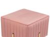 Reposapiés de terciopelo rosa pastel/dorado 45 x 45 cm DAYTON_860640