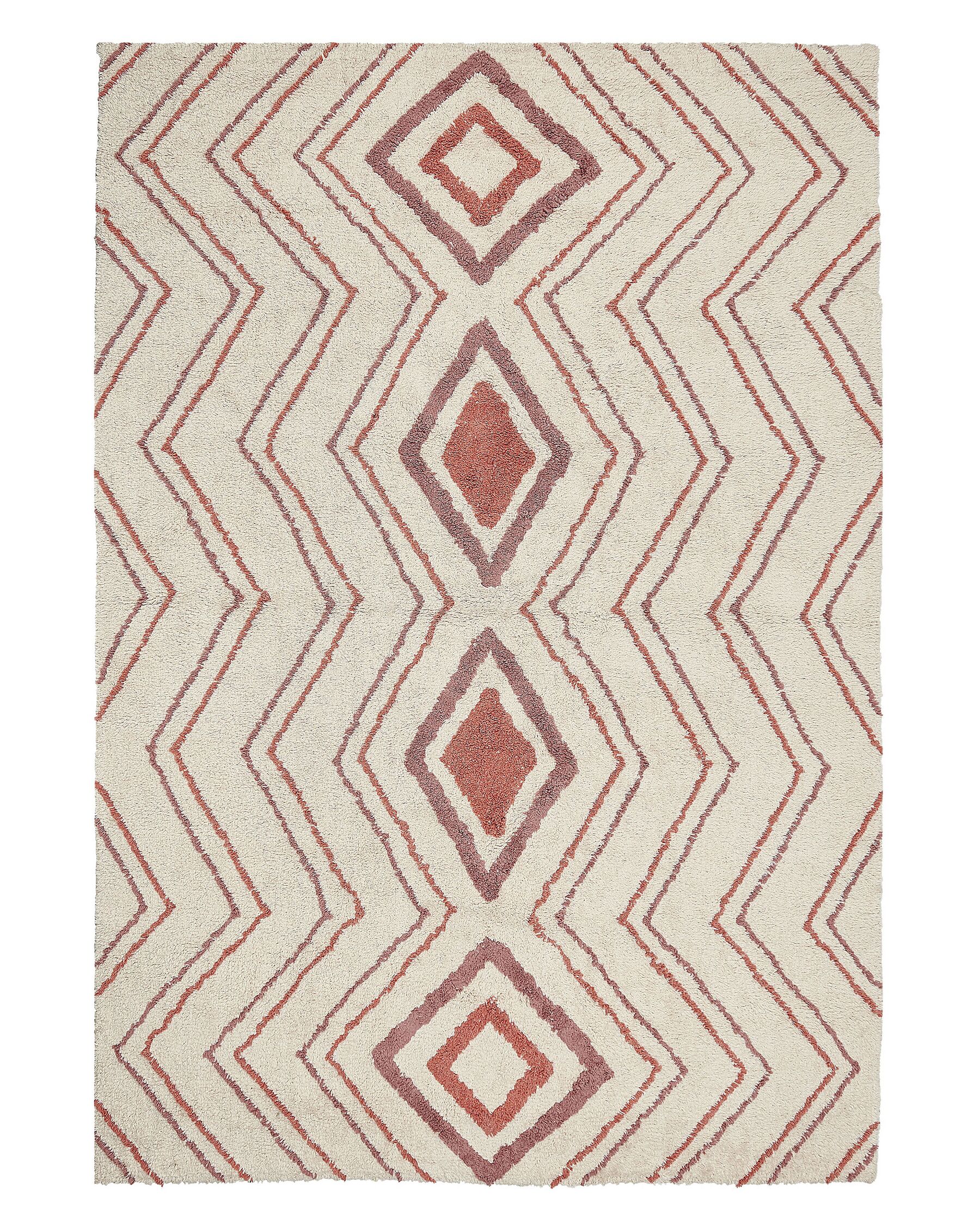 Bavlnený koberec 140 x 200 cm béžová/ružová KASTAMONU_840514