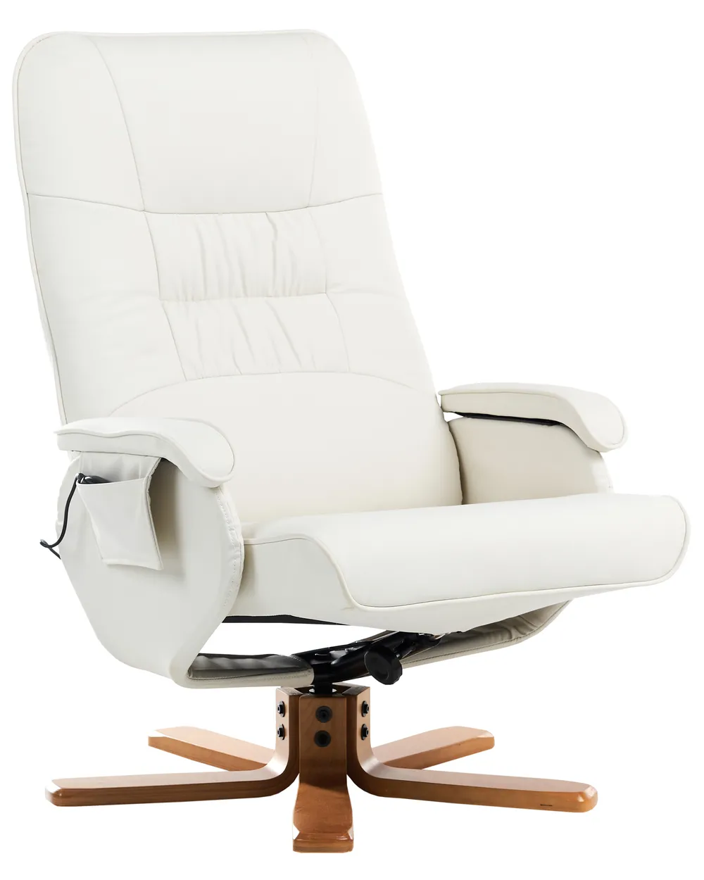 Massage Chair RELAXPRO with Footstool Faux Leather Off-White