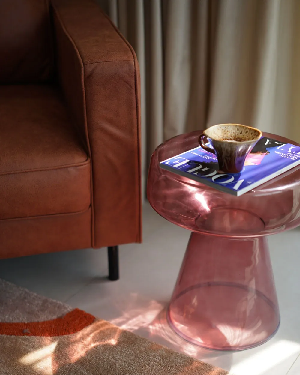 Side Table LAGUNA Glass Red_1117024
