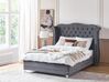 Velvet EU Double Size Bed Grey AYETTE_832137