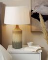 Lampa stołowa ceramiczna beżowa z szarym CALVAS_843211