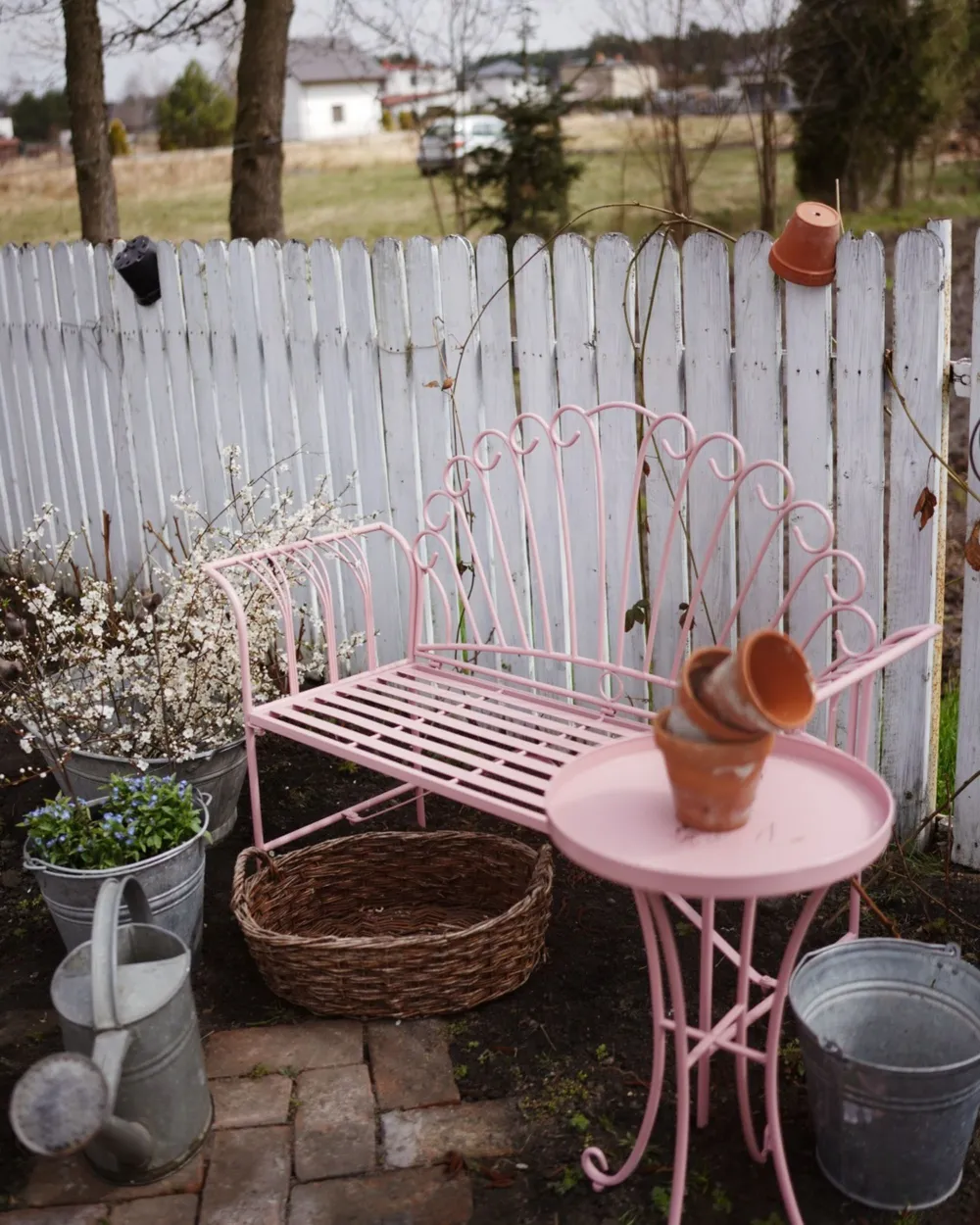 Bistro Set CAVINIA Metal Pink