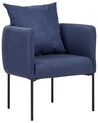 Fauteuil en lin synthétique bleu foncé MALMOS_931304