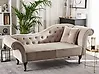 Right-Hand Chaise Longue LATTES Velvet Beige