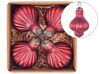 Set of 4 Glass Baubles Red BRILLANT_899326