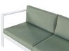 Lounge Set 3-teilig Aluminium weiß 5-Sitzer Auflagen grün MESSINA_929588