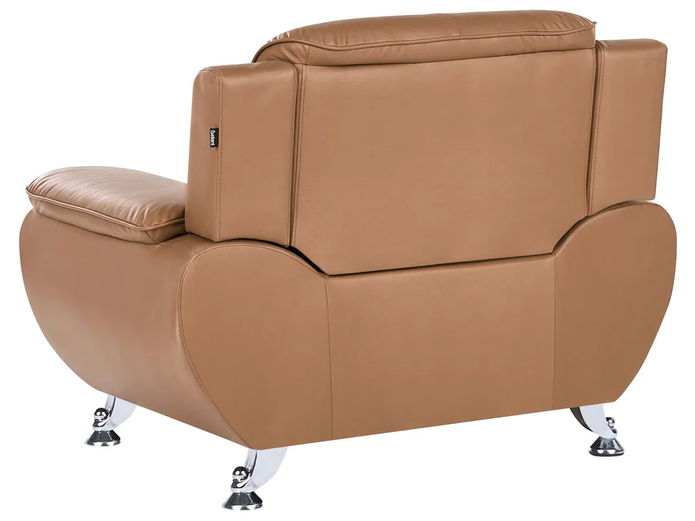 Living Room Set 6 Seater LEIRA Faux Leather Golden Brown_1058436