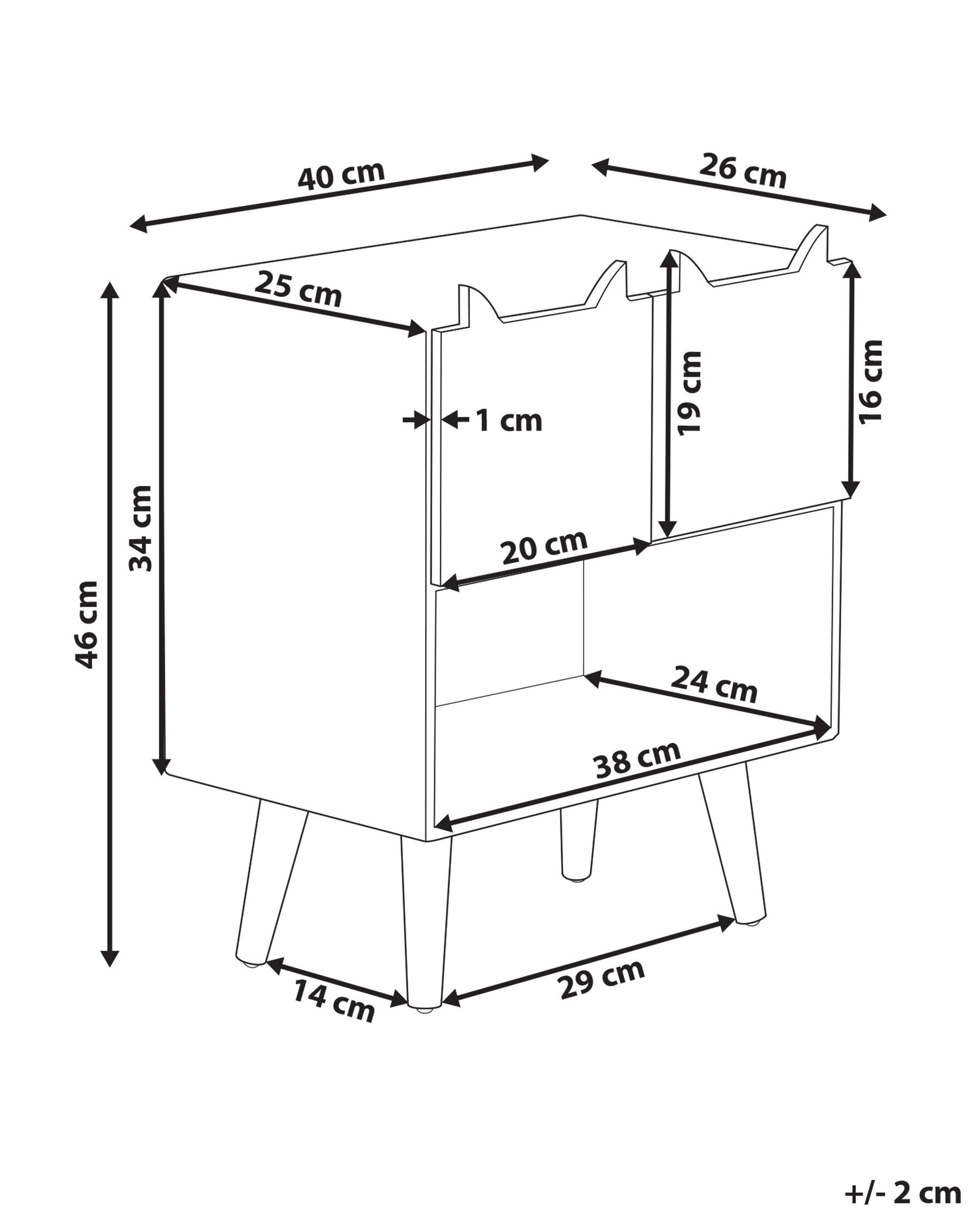 2 Drawer Bedside Table RUPERT Light Brown_934765