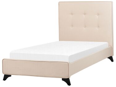 Čalouněná béžová  postel 90x200 cm AMBASSADOR