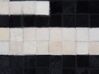 Kožený koberec 80 x 150 cm čierna/biela BOLU_212409