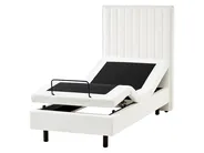 Bett verstellbar Bouclé DUKE II 80 x 200 cm Cremeweiß_1026177