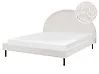 Bed Boucle MARGUT 160 x 200 cm (EU King Size) White