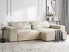 Modular Corner Sofa 3 Seater HELLNAR Velvet Light Beige Left Hand