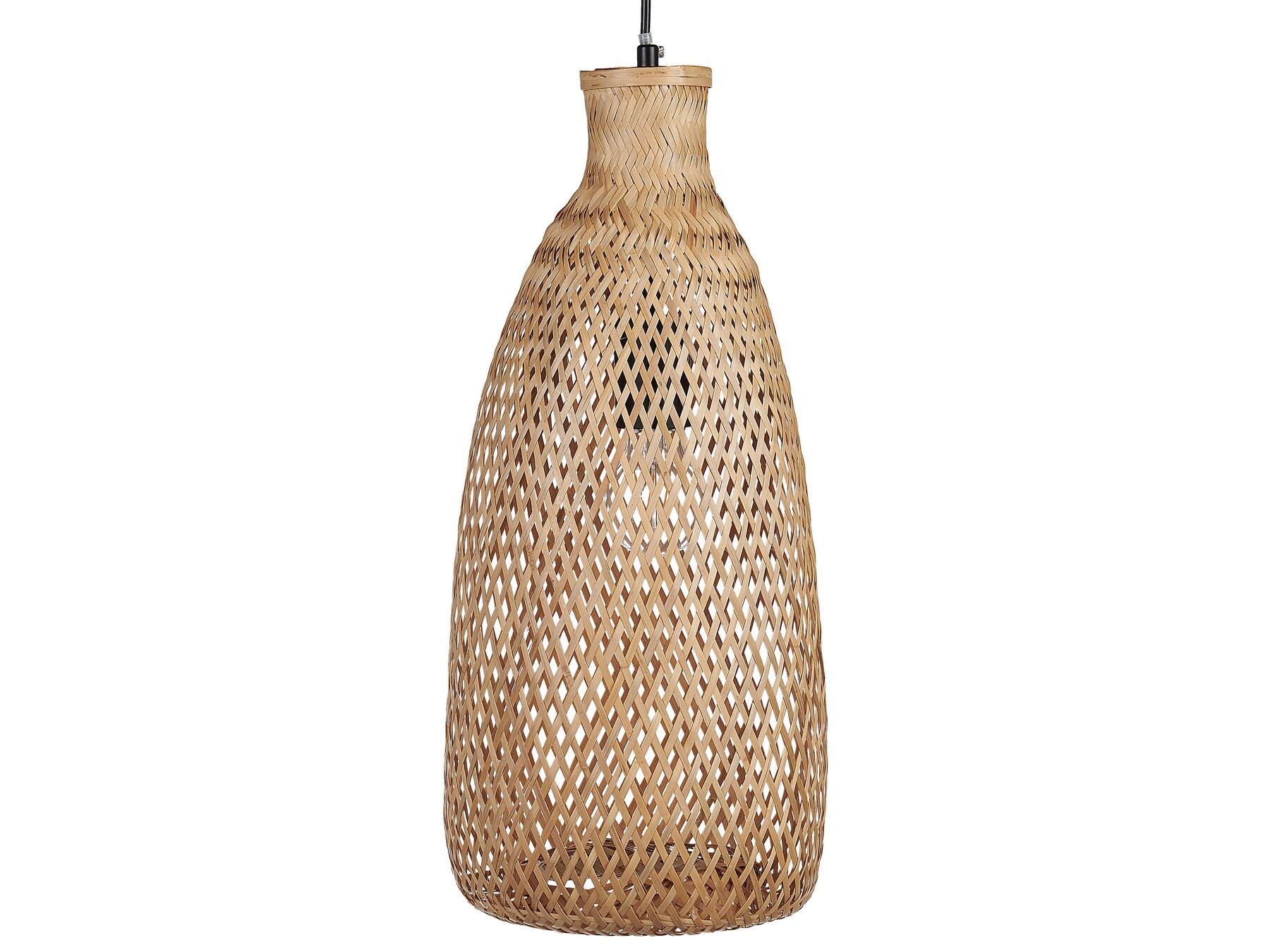 Lampadario legno di bambù chiaro 133 cm LWELA_827289