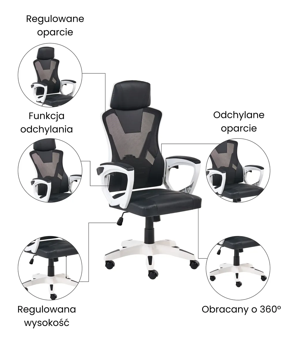 Krzesło biurowe IGNIS Ekoskóra Biały_1074212