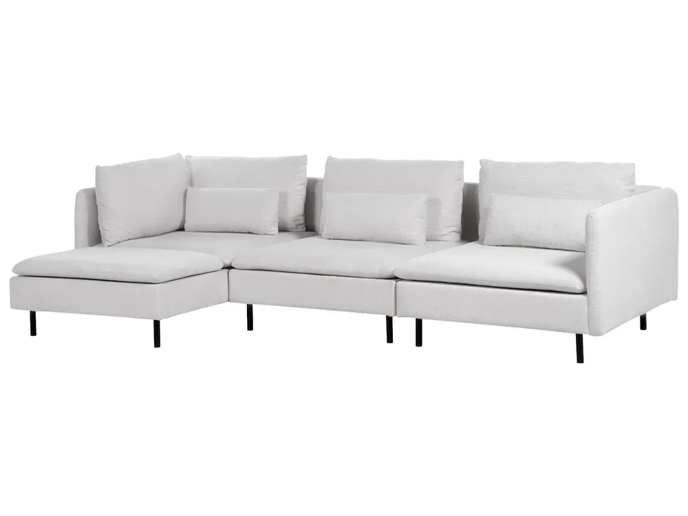 Modular Corner Sofa 3 Seater EGERIS Fabric Light Grey Right Hand_894305