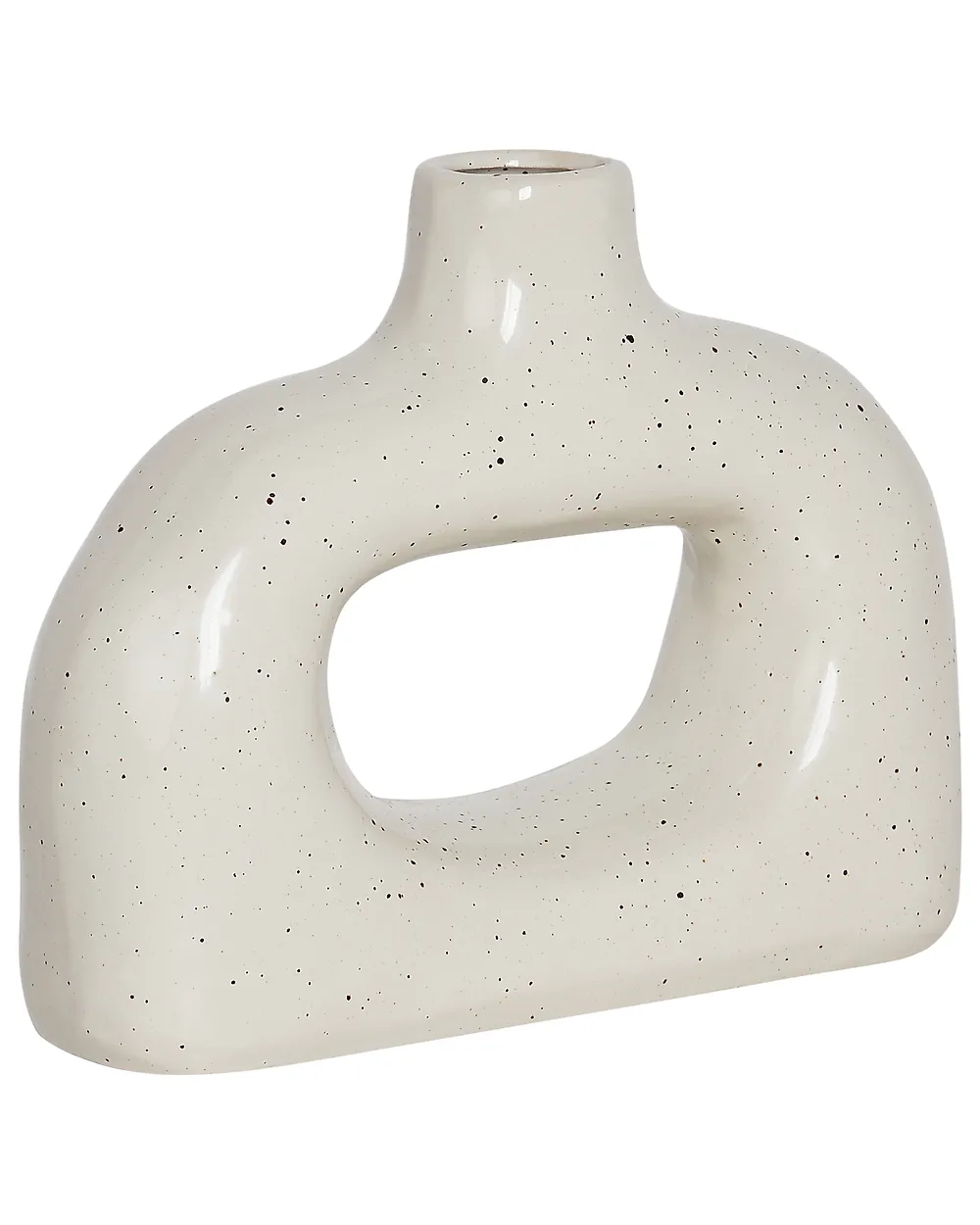 Váza na kvety MOONEYE 19 cm Kamenina Krémová biela_935232