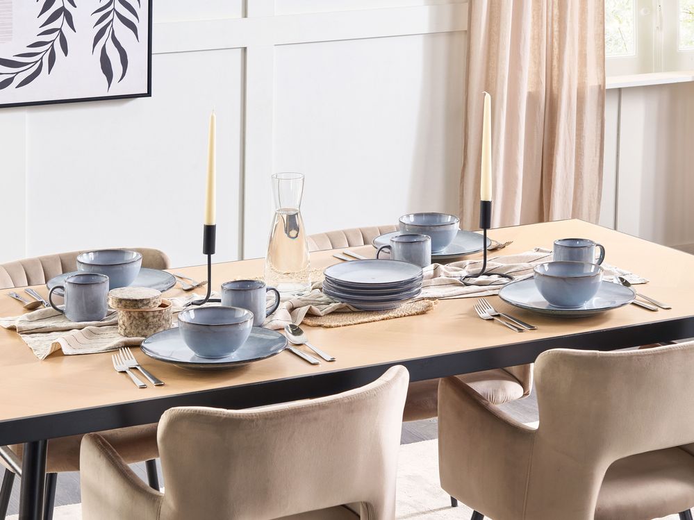 Set van 8 dessertborden JUNIPER Steengoed Lichtblauw