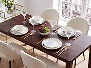 Vajilla de 12 piezas MAHLEB Porcelana Blanco/Azul_1191943