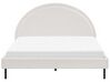 Čalouněná buklé postel 160 x 200 cm bílá MARGUT_877085