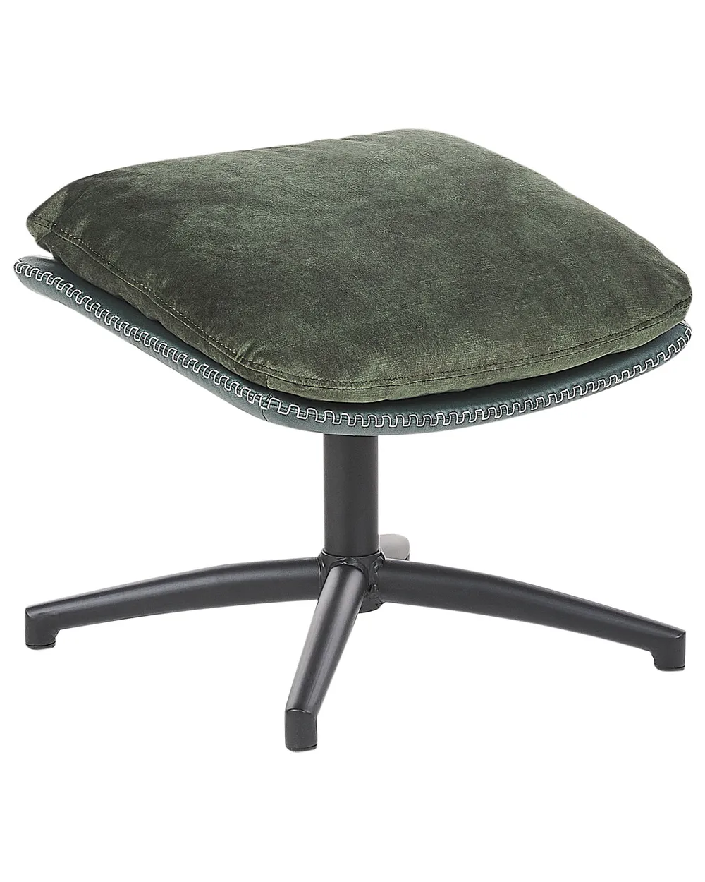 Swivel Armchair EIDE with Footstool Velvet Dark Green_923476