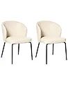 Set of 2 Dining Chairs ZANA Faux Leather Light Beige