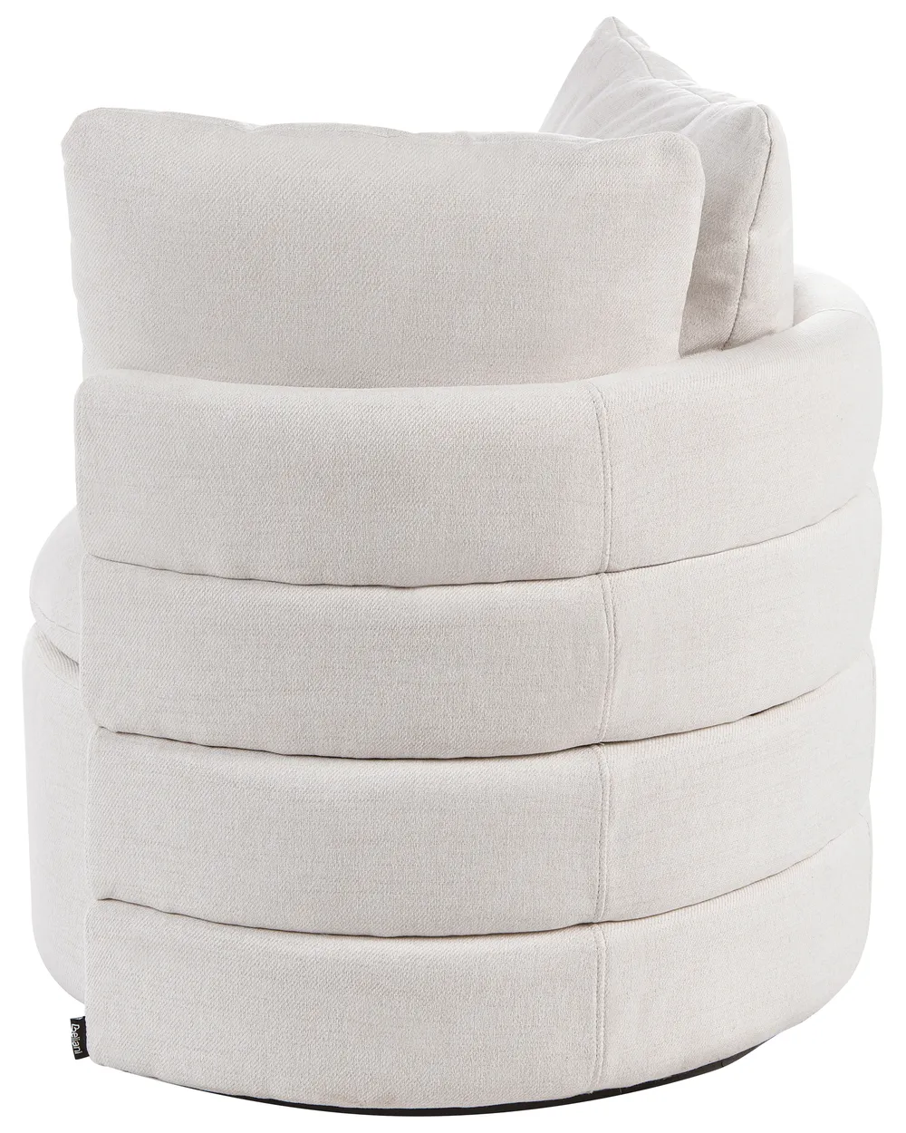 Swivel Armchair RANDERS with Storage Fabric Off-White_1063317
