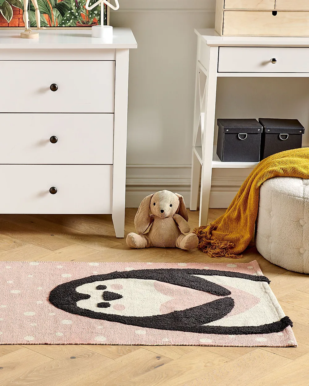 Tappeto per bambini PENGKOL Rosa 80 x 150 cm Cotone_1182955