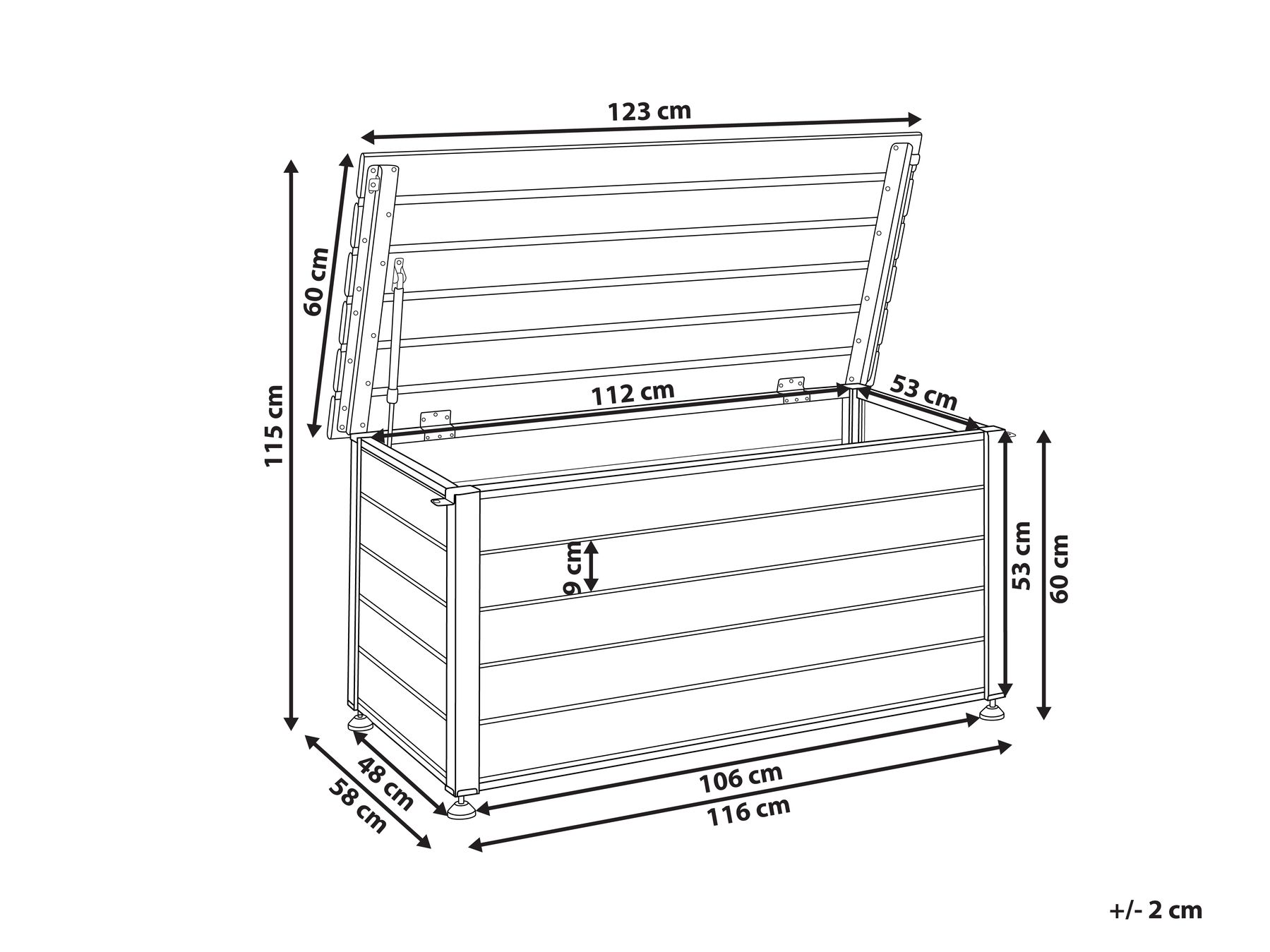 Storage Box CAMPALTO 123 cm 60 cm Metal White_937916