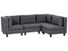 4 Seater Left Hand Modular Fabric Corner Sofa Dark Grey UNSTAD_924611
