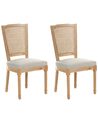 Set of 2 Chairs BONANZA Wood Light Brown/ Beige