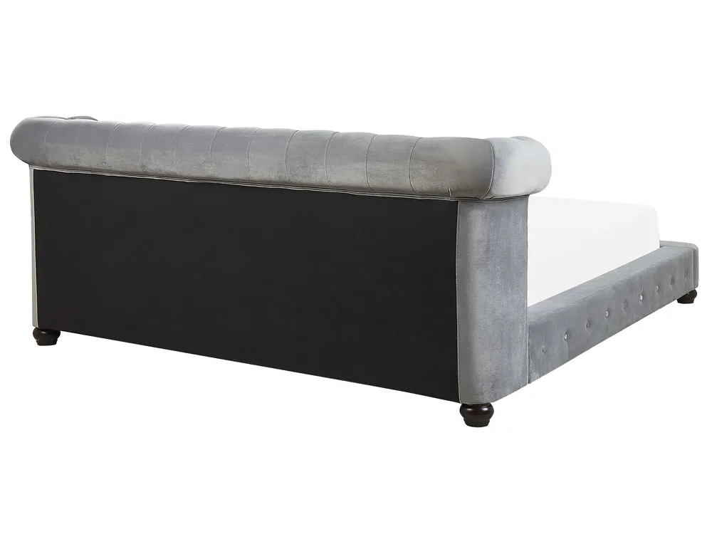 Waterbed Velvet CAVAILLON 180 x 200 cm (EU Super King) Light Grey_847022