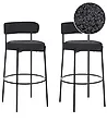 Set of 2 Bar Chairs ALLISON Boucle Black