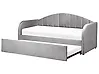 Trundle Bed Velvet EYBURIE 90 x 200 cm (EU Single) Grey