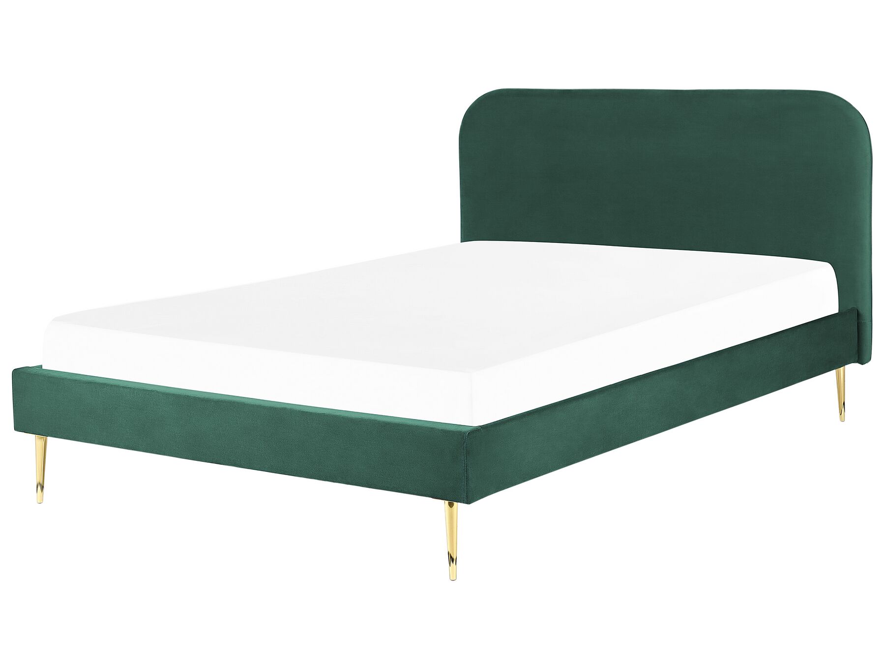 Cama de casal em veludo verde esmeralda 180 x 200 cm FLAYAT_834099