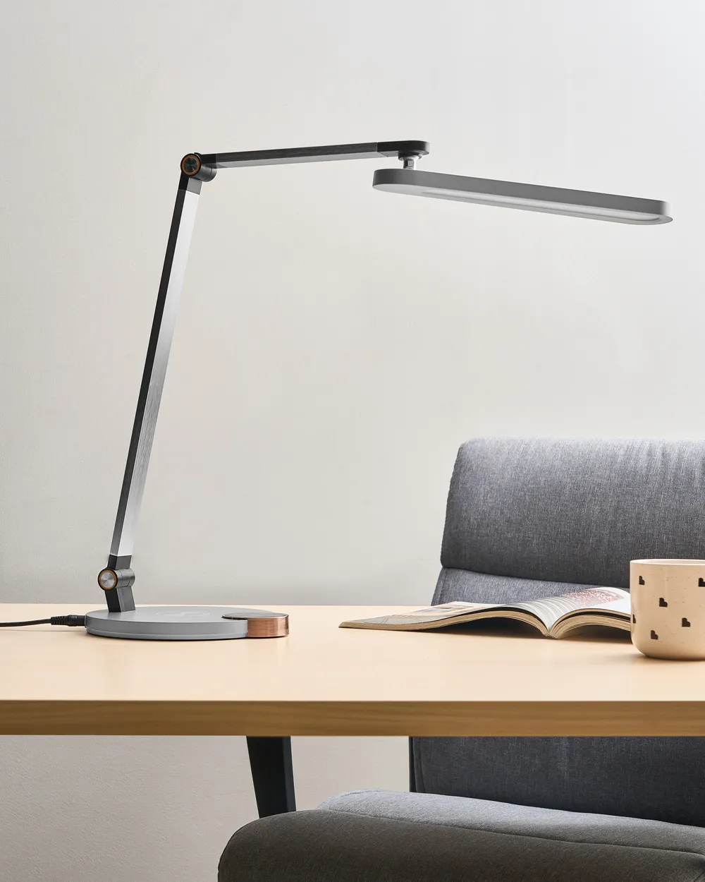 LED Desk Lamp CAROY with Wireless Charger Grey_1018892