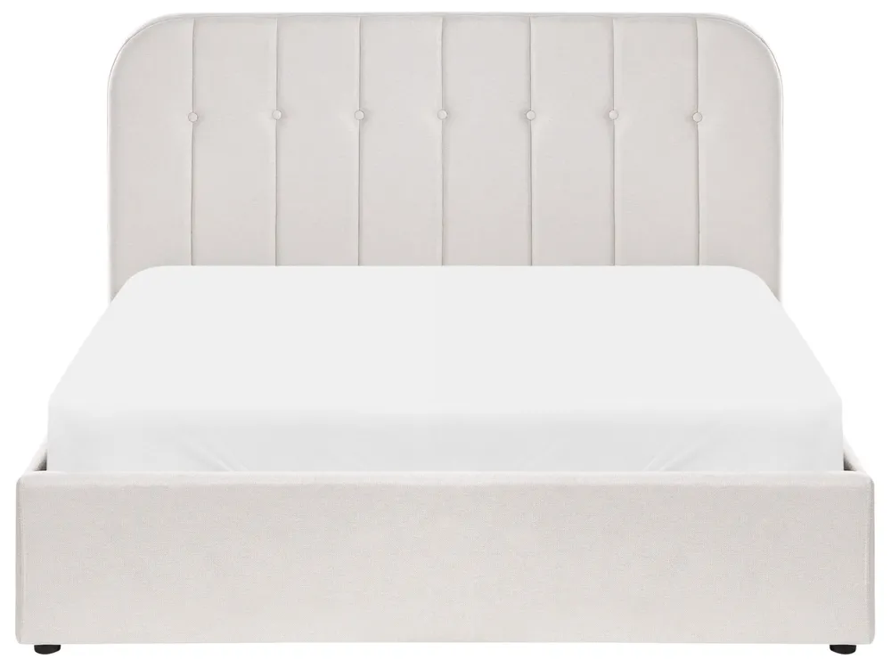 Bett mit Stauraum CHALLANS Stoff Cremeweiß 140 x 200 cm_1019664