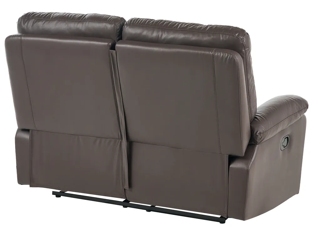 Manual Recliner Living Room Set 6 Seater BERGEN Faux Leather Brown_681650