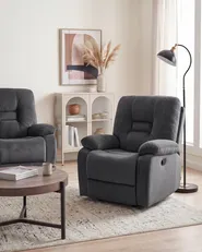 Electric Recliner Chair BERGEN  Velvet Dark Grey_1071152