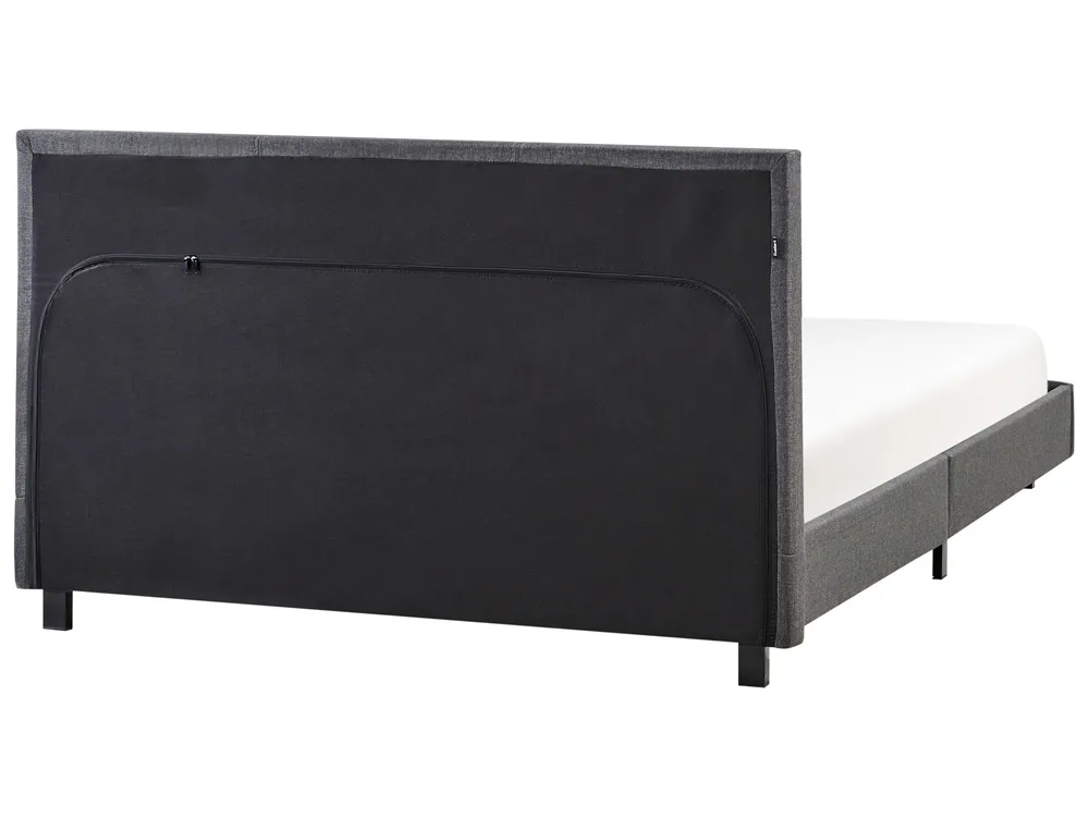 Bett mit Lattenrost Stoff ALBI 140 x 200 cm Grau_964543